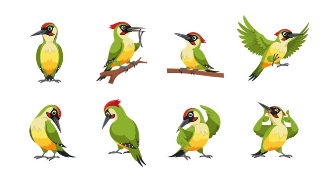 Green Woodpecker Collection: Various Poses and Actions