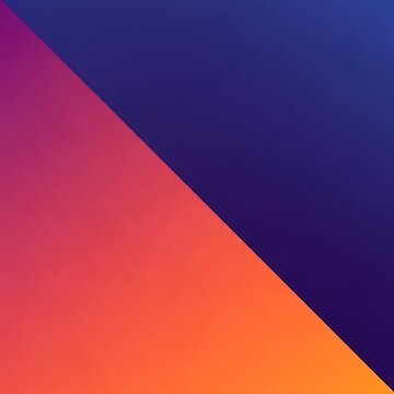 Abstract geometric background featuring a diagonal split between vibrant orange and deep indigo blue gradients for modern digital design and creative projects