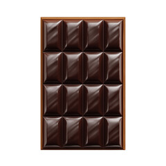 Naklejka premium Classic Dark Chocolate Candy Bar Blocks Isolated on Transparent Background. PNG. Generated AI