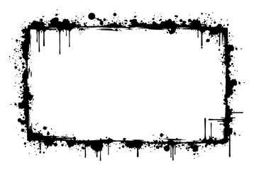 Rectangular frame with ink drips and heavy paint splatters in grunge street art style © Logan