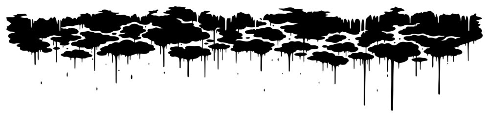 Dripping cloud shapes with paint drops in street art graffiti style © Logan