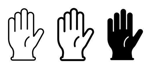 Obraz premium Glove Icons Set: Medical, Work, and Safety Hand Protection Symbols, Vector Graphics