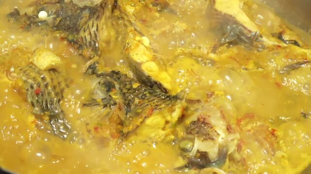Fish curry with chili paste