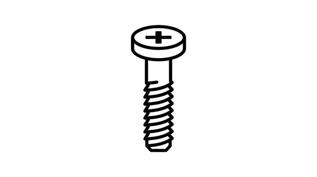 Phillips Head Screw Icon Isolated on White Background Minimalist Vector Illustration