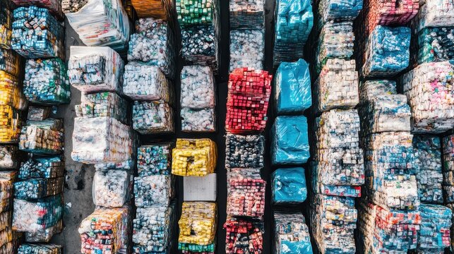 Abundant Stacks of Unsold Packaged Goods in Retail Storage