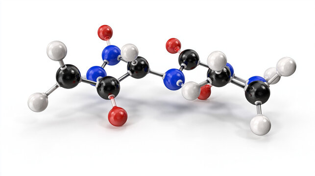 Molecular Bonds: A 3D render of a molecular structure, illustrating the complex arrangement of atoms and chemical bonds, evoking the intricacies of science and research.
