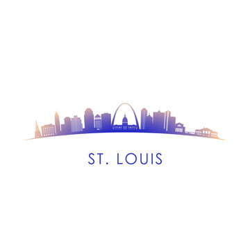 St.Louis skyline silhouette. Vector design colorful illustration
