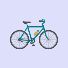 Fototapeta premium A simple flat illustration of a teal bicycle on light background