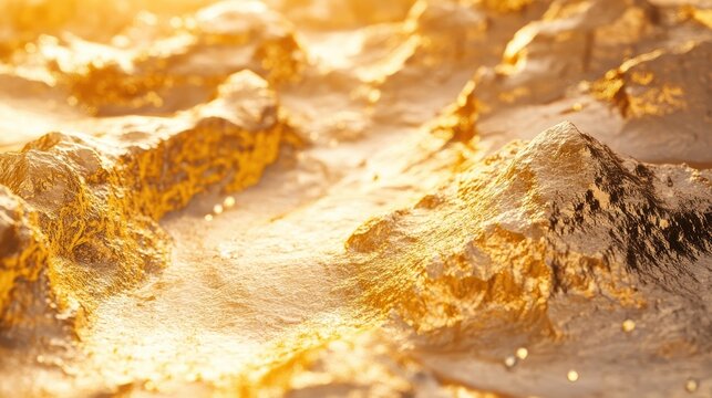 Intricate Gold Texture Abstract Sculpture Representing Investment and Wealth