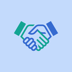 Obraz premium A simple graphic illustration of a professional business handshake icon