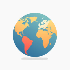 Obraz premium Stylized Globe with South America Highlighted