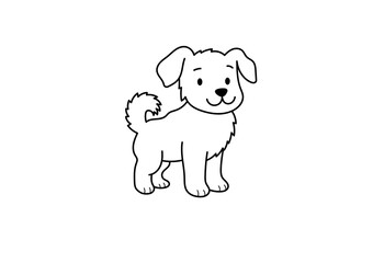 Fototapeta premium Cute White Cartoon Dog Sitting Isolated on Transparent Background Animation Loop