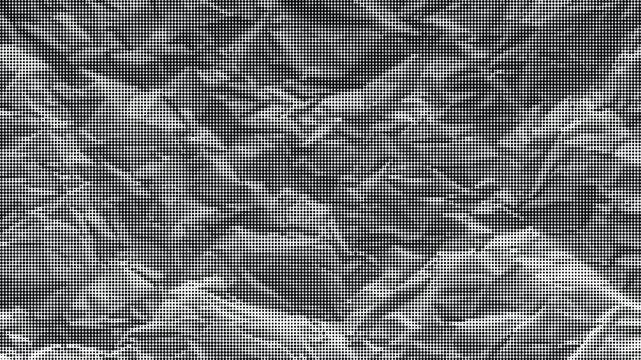 A detailed close-up view of crumpled gray paper texture with transparent background.