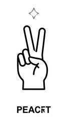 Fototapeta premium Peace sign hand gesture symbol illustration.