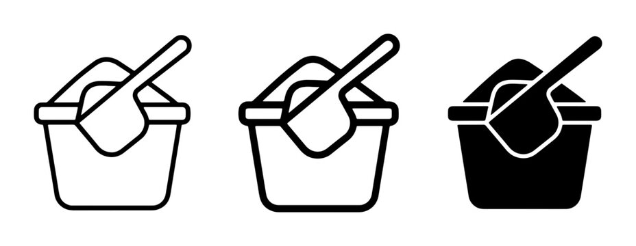 Sandpit Icons Set, Beach Toy Vector Graphics, Children's Play Area Symbols
