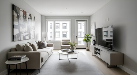 Fototapeta premium Modern living room interior with stylish furniture and decor