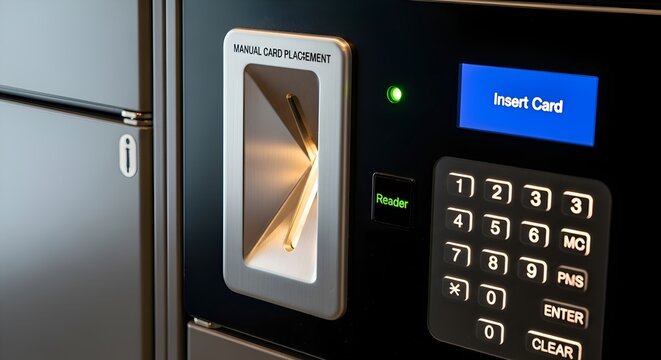 Modern electronic locker with card reader and keypad