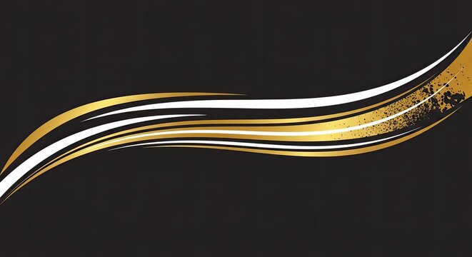 Elegant gold and white wavy vehicle wrap decal.