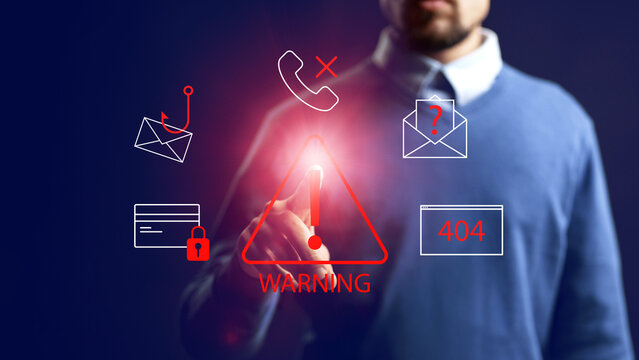 Scam call sms message warning about phishing and fraudulent activity