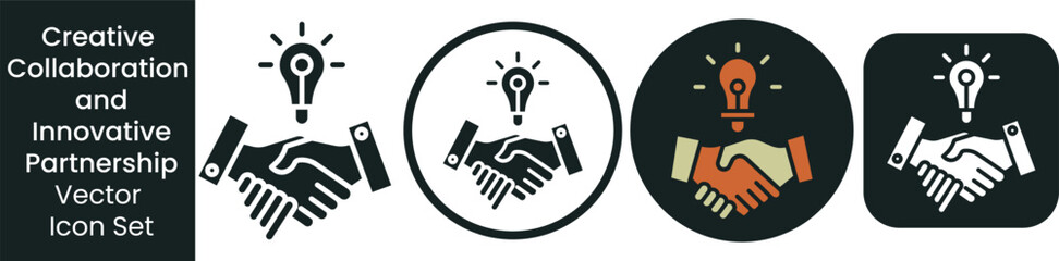 Creative Collaboration and Innovative Partnership Vector Icon Set © Ripon Sojib
