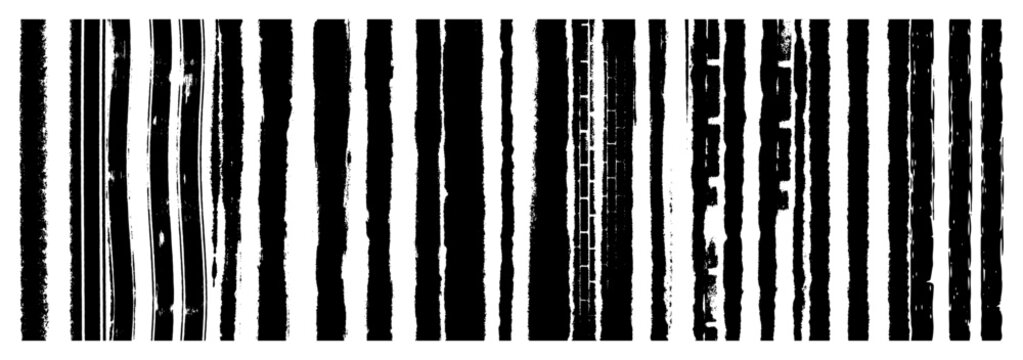 Vertical bars with rough distressed texture in industrial grunge style