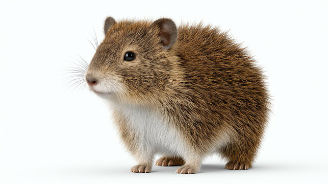 Close-up of a fluffy, curious rodent showcasing its soft fur and inquisitive nature.