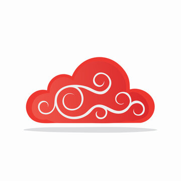 Red cloud with white swirls