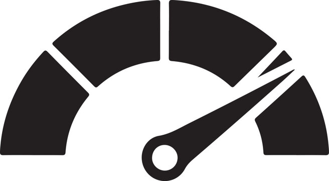 Speedometer icon in flat style isolated on grey background