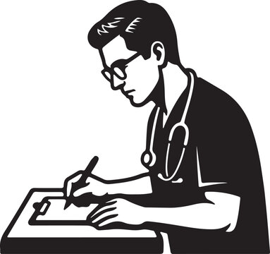 Doctor or Surgeon Avatar Vector Icon Wearing Face Mask and Stethoscope.