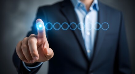 Obraz premium Loading progress bar concept with businessman interacting