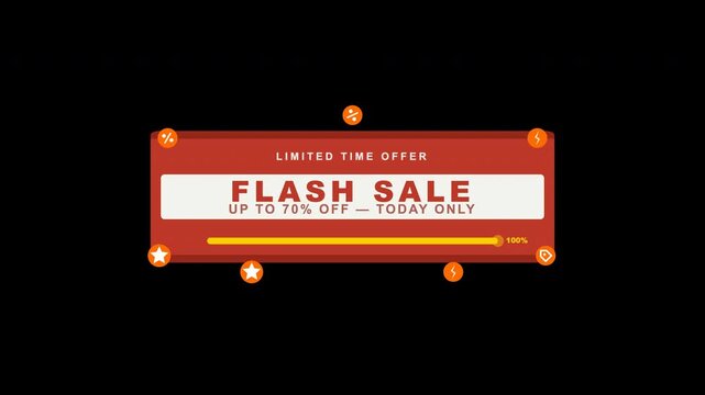 Suitable for online marketing campaigns, social media posts, email newsletters. Grab attention with urgent flash sale announcement graphic element.