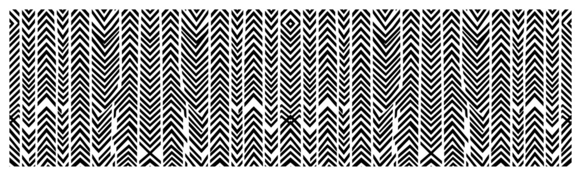Chevron pattern with vertical geometric rows in an ethnic tribal style