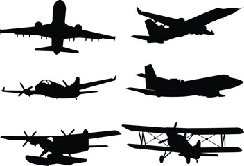 Airplane Silhouettes Set - Aircraft Icons for Travel Branding © Md. Robiul islam