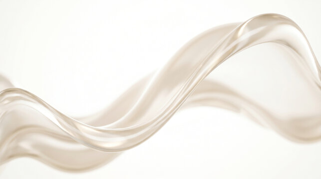 Elegant Flowing White Silk Fabric Wave on Clean Background