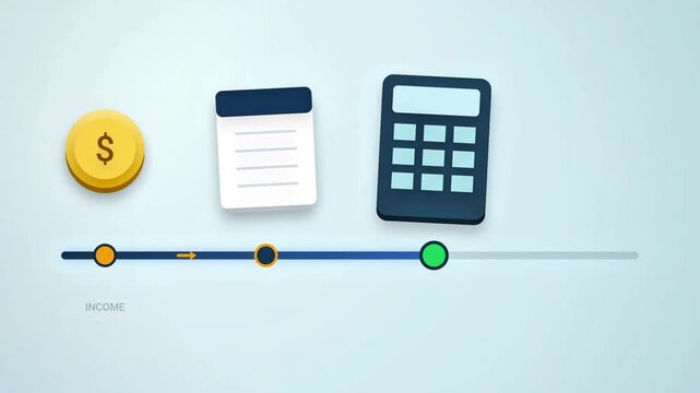 Income tax payment process animation, financial management and calculation