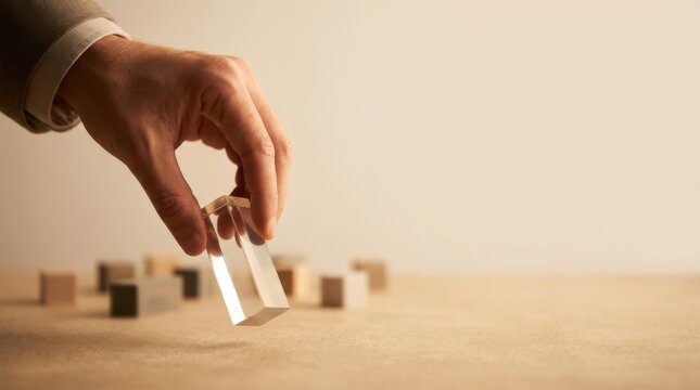 A person's hand reaching into a small white object representing decision making and clarity in executive context