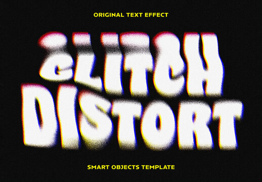 Glitch Text Effect &ndash; Distortion Typography for Logo, Poster & Branding (PSD)