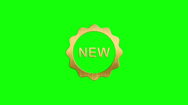 Set of animated new labels and badges isolated on a green screen for video production editing
