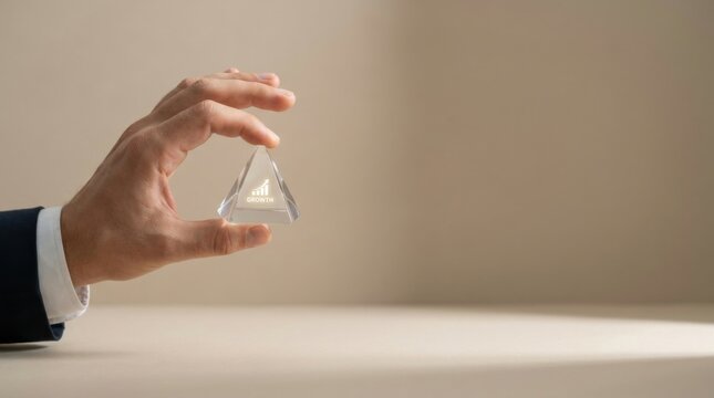 A person holding a small object symbolizing strategic executive decisions and clarity in business context
