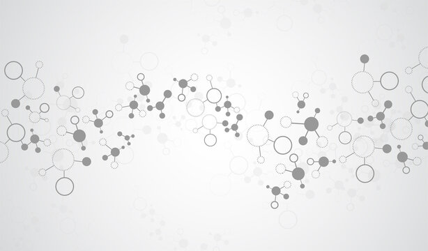 Abstract Gray Network Connection Nodes and Molecules Pattern Background