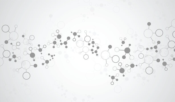 Abstract Gray Network Connection Nodes and Molecules Pattern Background