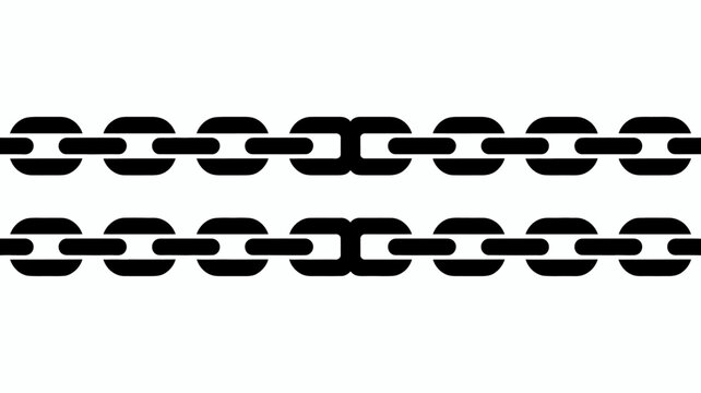 black chain link pattern on a white background repeating geometric design