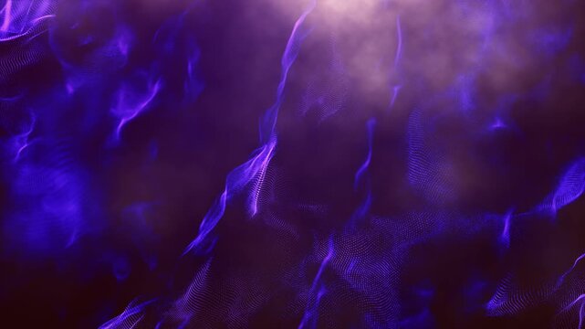 Mystical glowing waves abstract background with smooth ethereal particles and cosmic light beam video loop