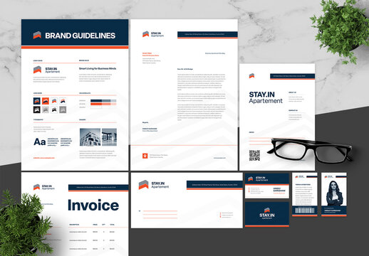 Blue And Orange Apartement Brand Guidelines