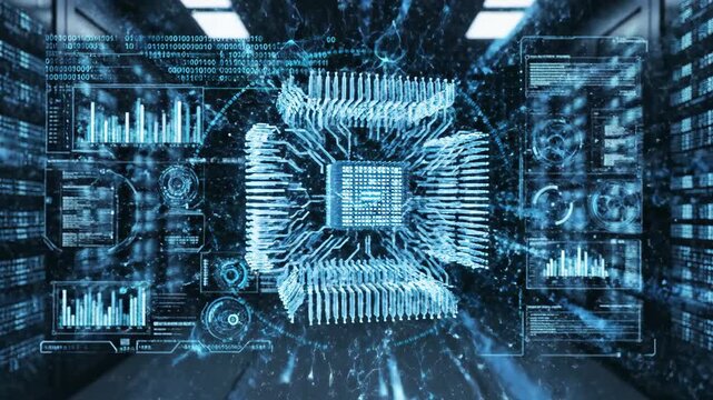Neural network visualization cyber brain glowing data streams futuristic technology