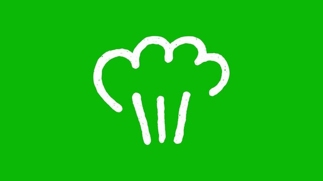Animated abstract cloud burst doodle shape reveal