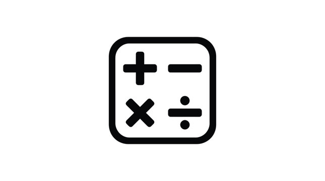 mathematical symbols plus minus times divide in a square frame silhouette