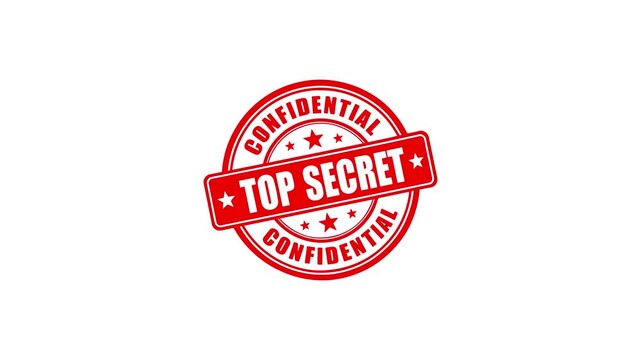 Top secret confidential stamp reveal animation
