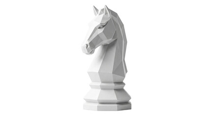 Polygonal chess knight sculpture on transparent background © ATIQULISLAM
