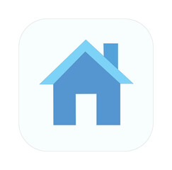 Fototapeta premium House icon with chimney on light blue background